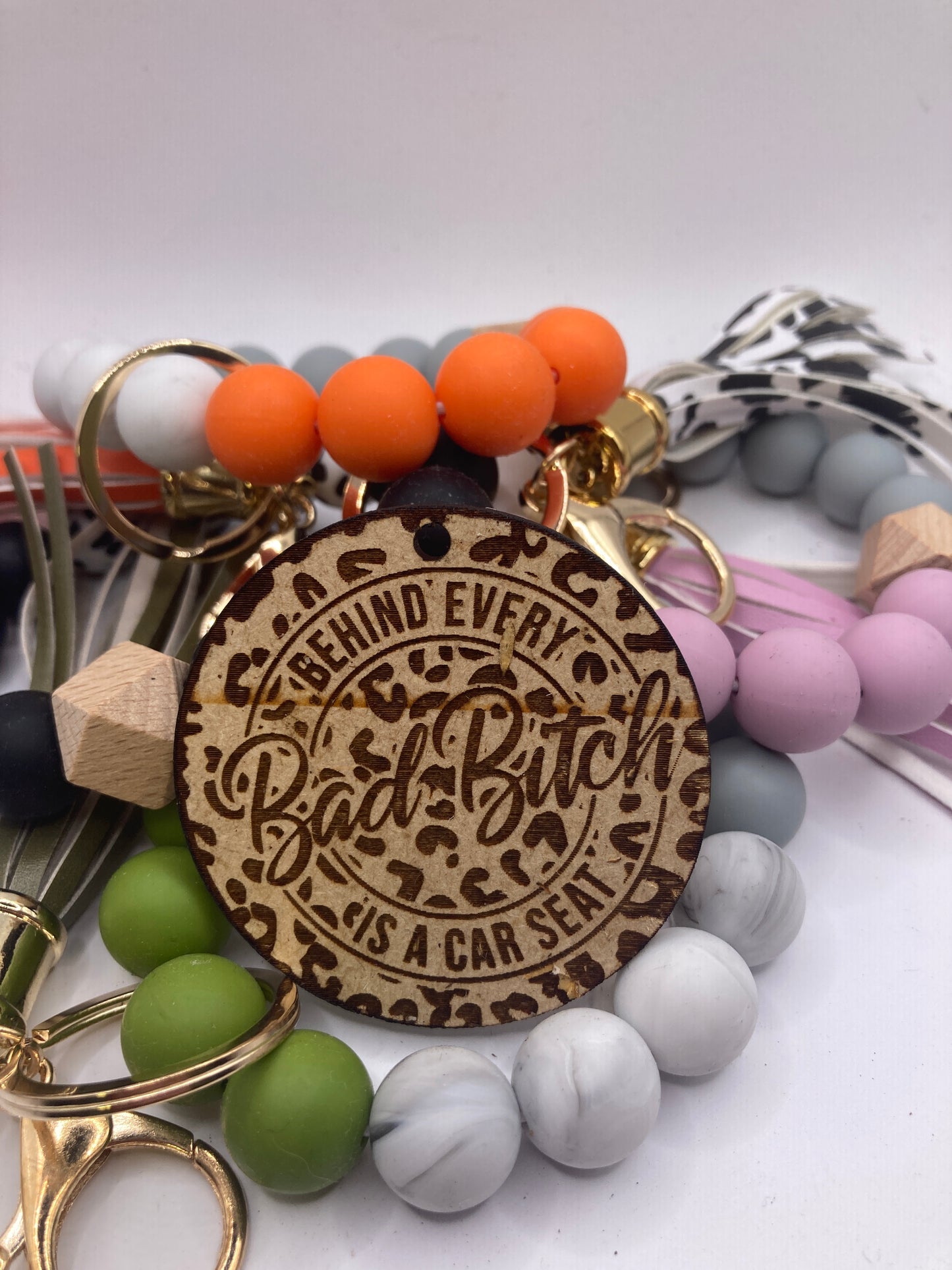 Behind Every Bad Bitch is a Car Seat Leopard Accessory Token