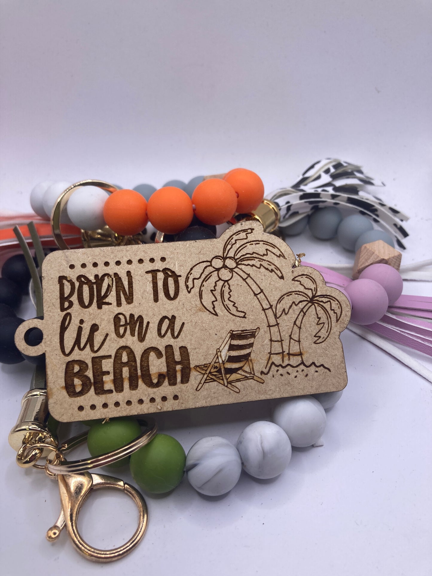 Born to Lie On a Beach Wooden Accessory Token