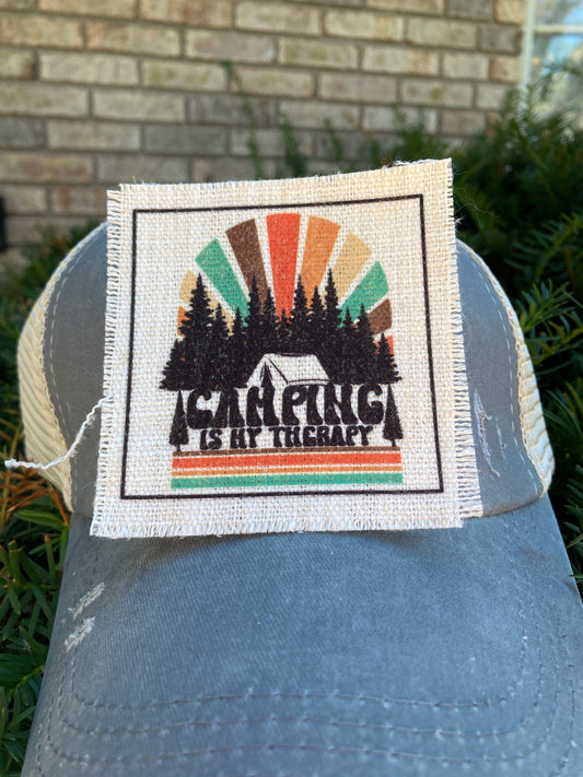Camping Is My Therapy Hat Patch