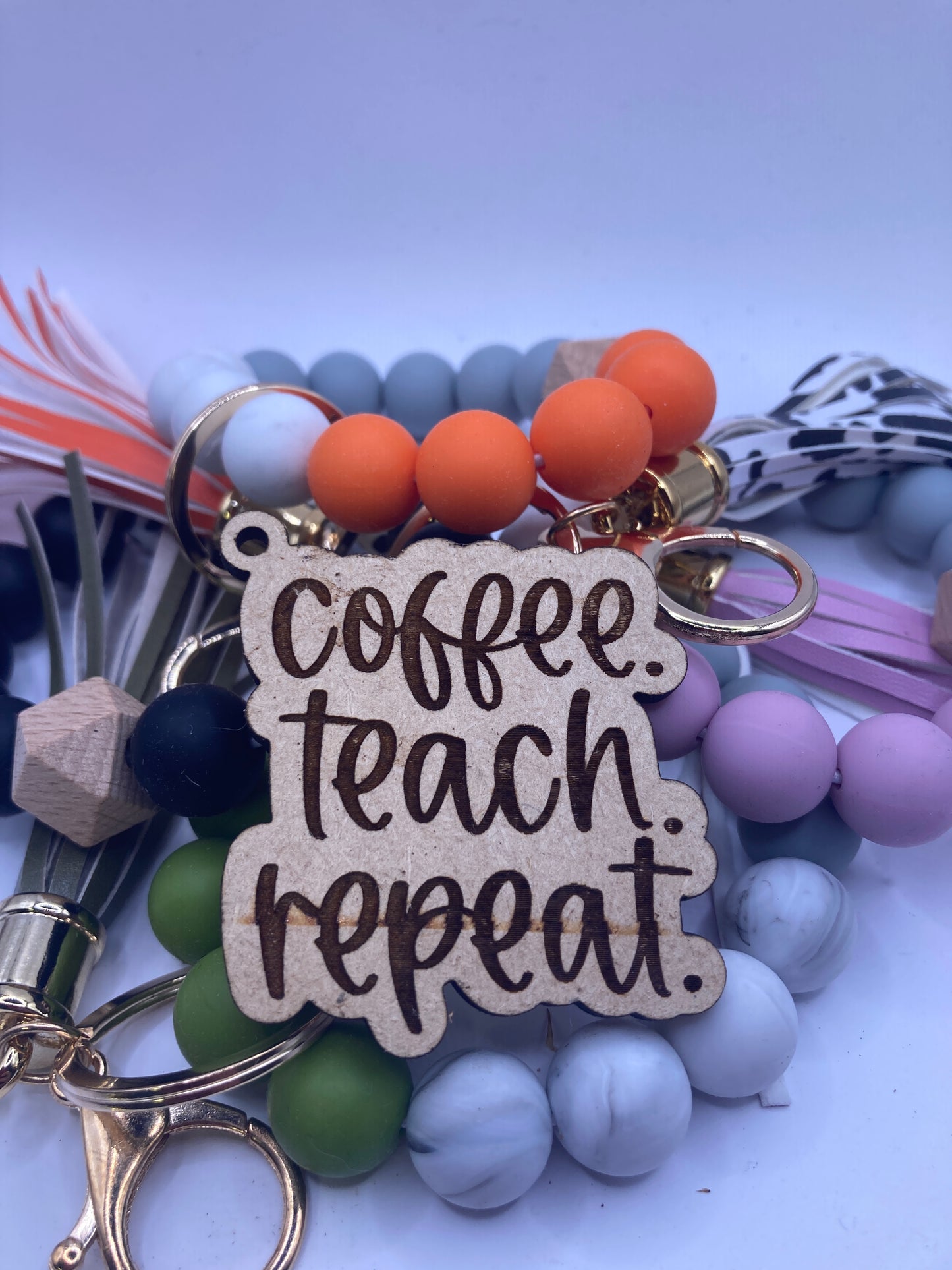Coffee Teach Repeat Wooden Accessory Token