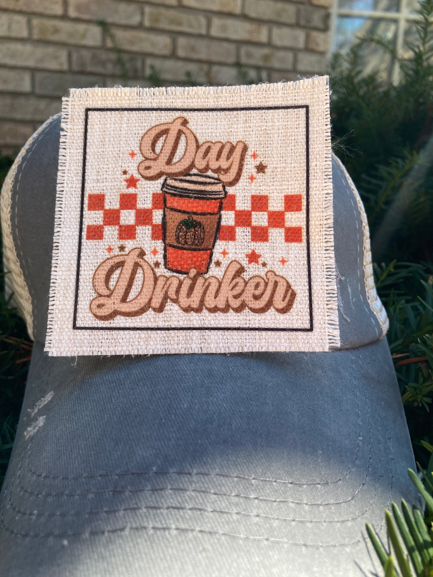 Day Drinker Pumpkin Latte Hat Patch