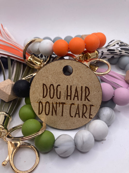 Dog Hair Don't Care Wooden Accessory Token