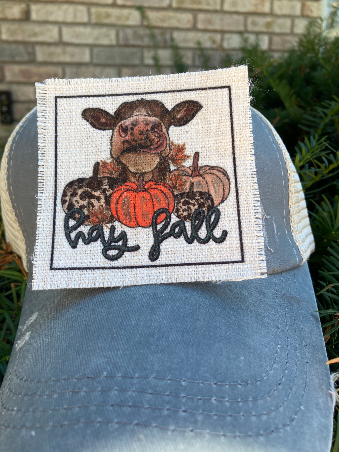 Hay Fall with Cow Hat Patch