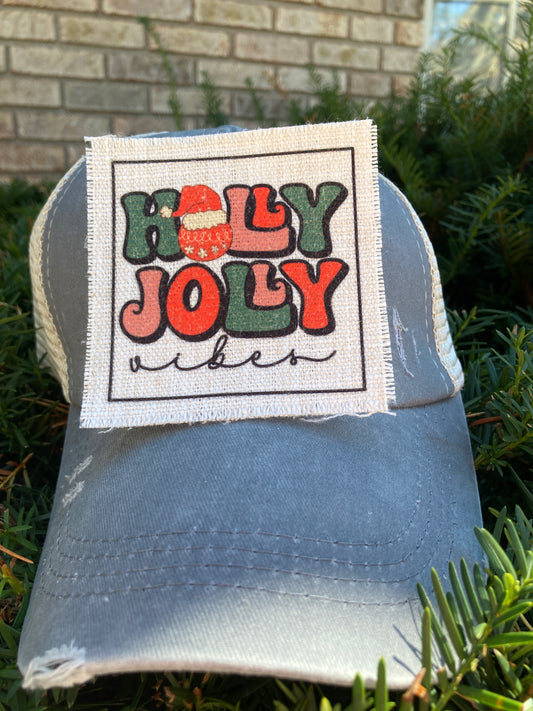 Holly Jolly Vibes Hat Patch
