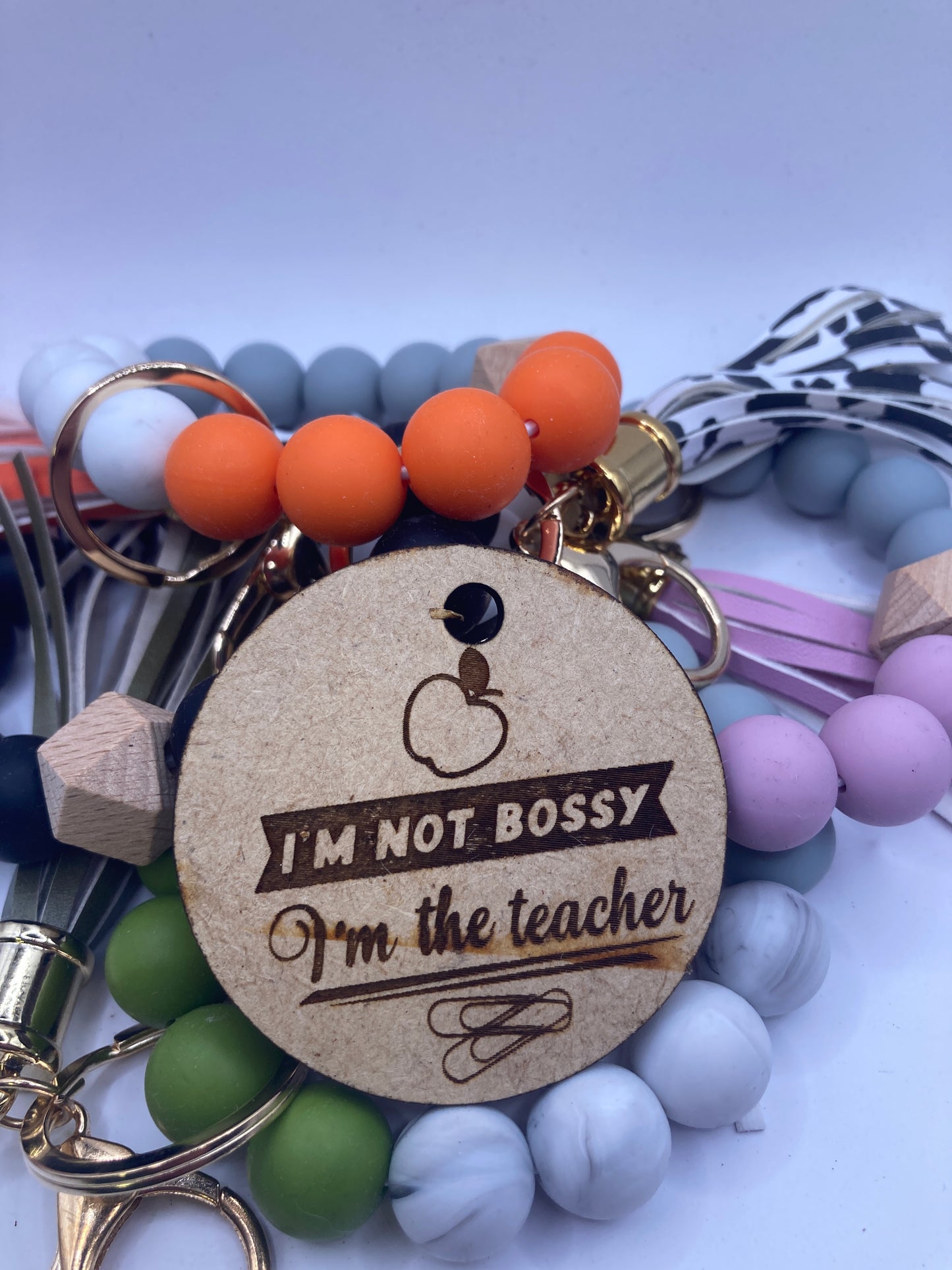 I'm not Bossy I'm a Teacher Wooden Accessory Token