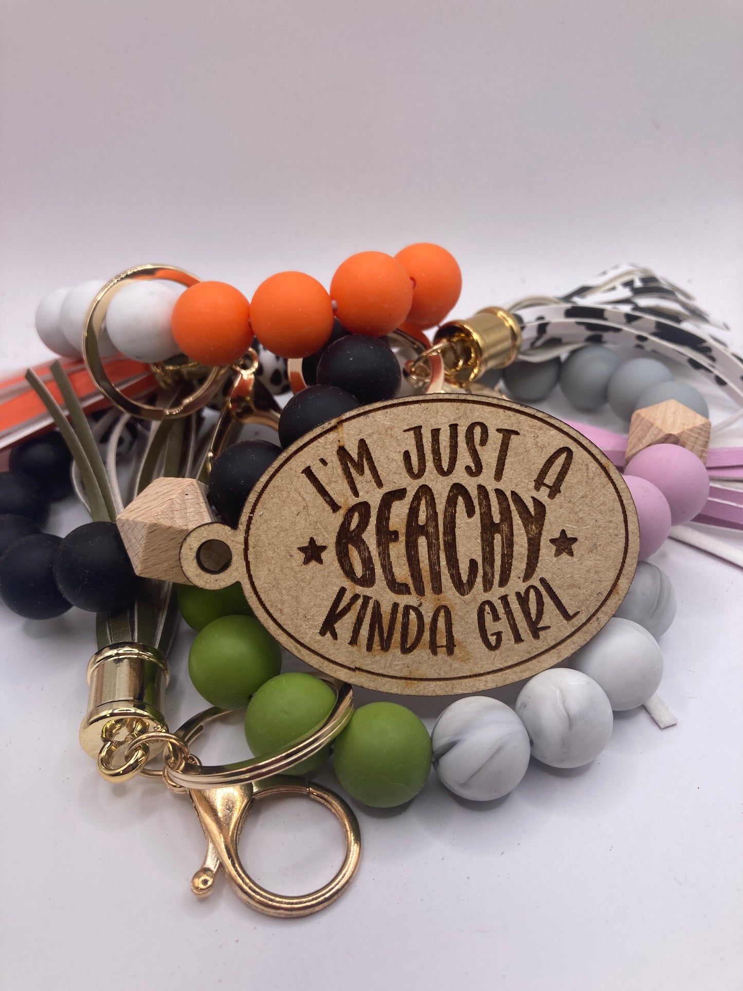 I'm Just a Beachy Kind of Girl Wooden Accessory Token