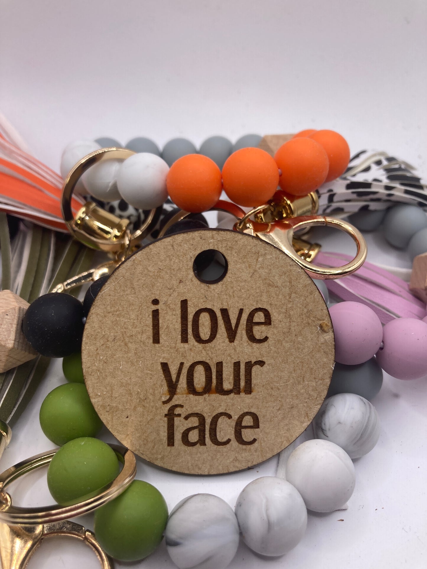 I Love Your Face Wooden Accessory Token
