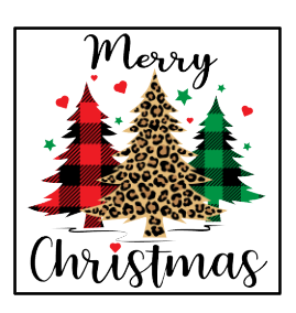 Leopard and Plaid Christmas Trees Hat Patch