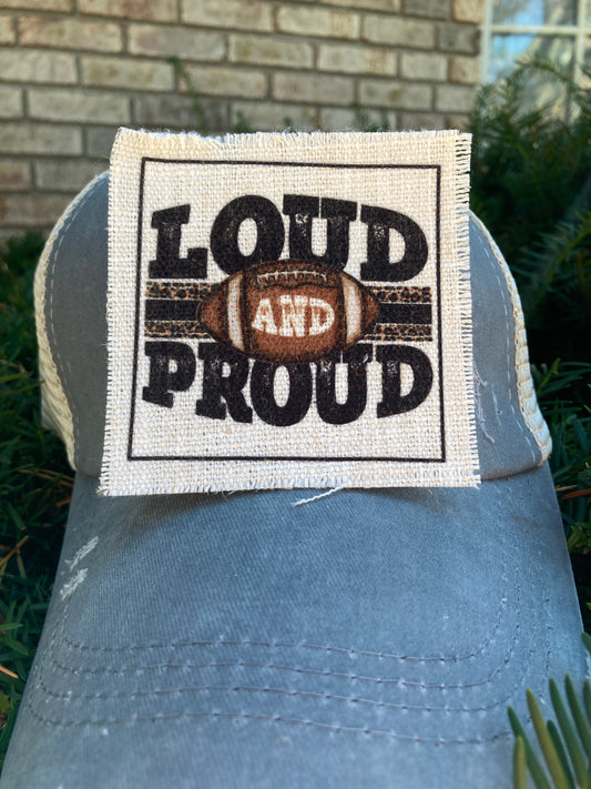 Loud and Proud Football Leopard Stripe Hat Patch