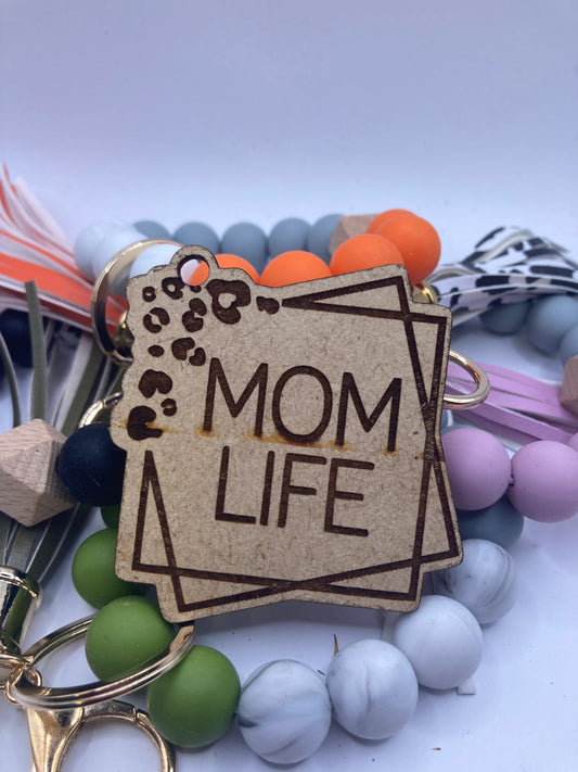 Mom Life Leopard Wooden Accessory Token