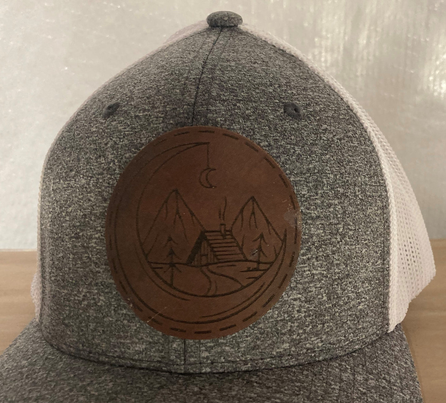 Camping Outdoors Leatherette Hat Patch