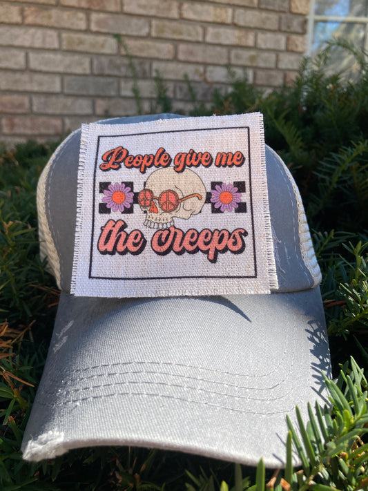 People Give me the Creeps Skull Hat Patch