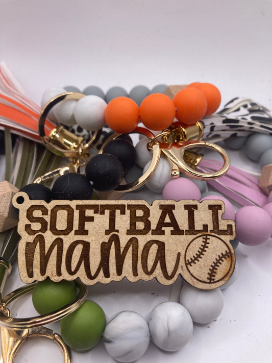 Softball Mama Cutout Wooden Accessory Token