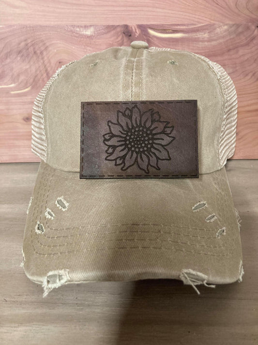 Sunflower Leatherette Hat Patch