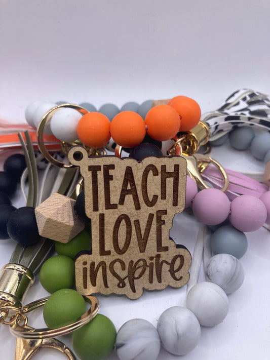 Teach Love Inspire Cutout Wooden Accessory Token