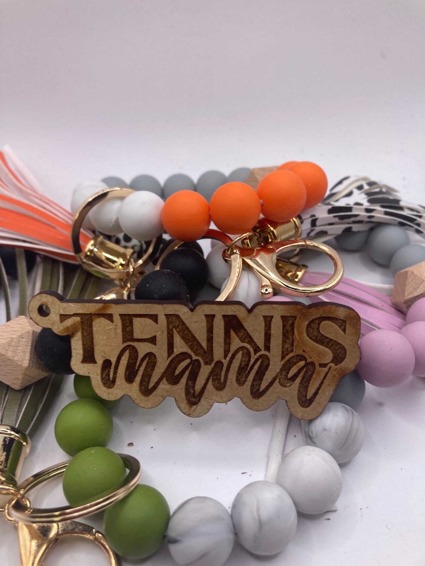 Tennis Mama Cutout Wooden Accessory Token