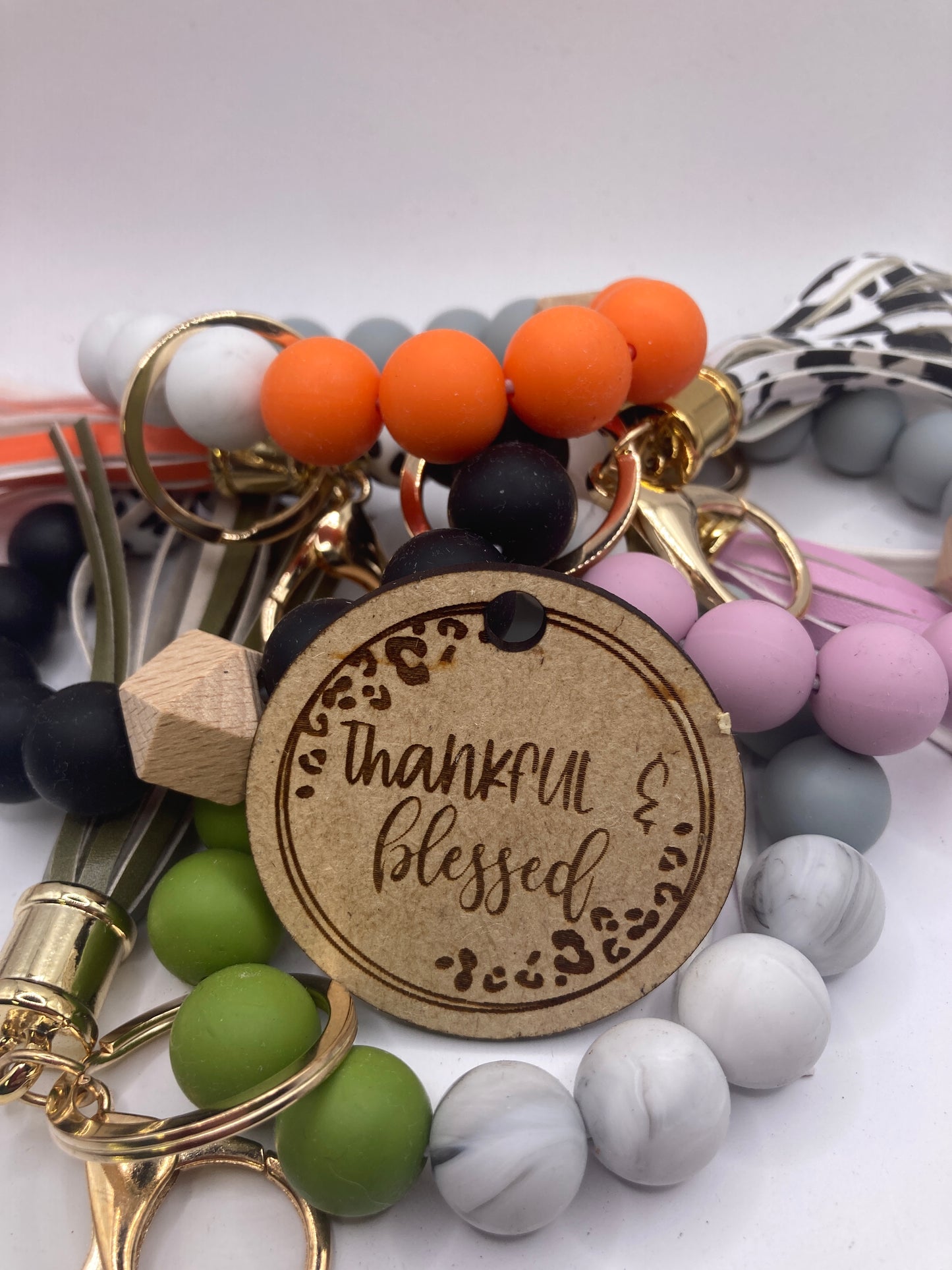 Thankful & Blessed Leopard Wooden Accessory Token