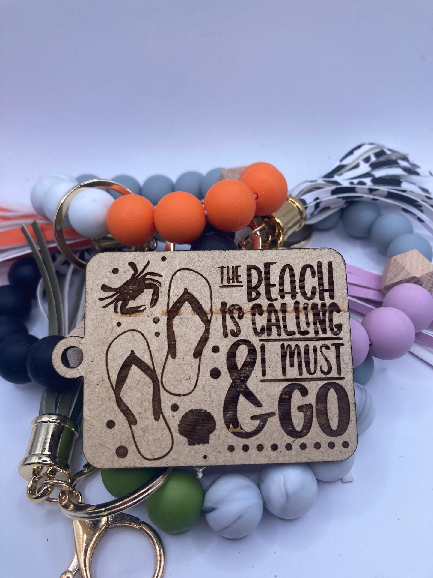 The Beach is Calling & I Must Go Wooden Accessory Token