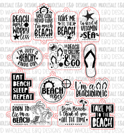 Beach Themed Wooden Accessory Chips