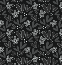 Black and White Floral Sublimation Transfer