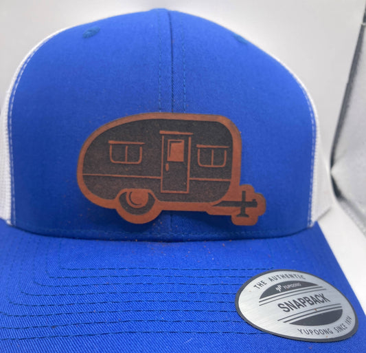 Camper Trailer Leatherette Hat Patch