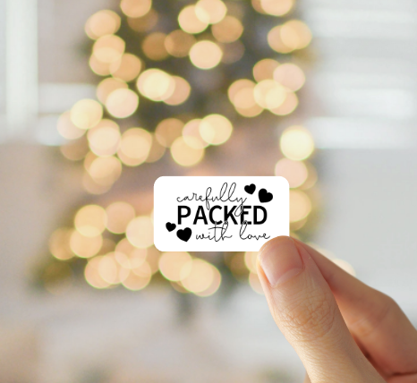 Carefully Packed With Love Thermal Sticker Set