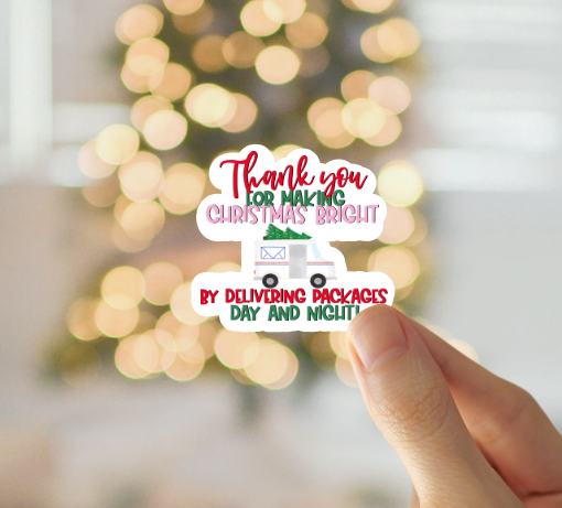 Thank You For Making Christmas Bright Sticker Sheet