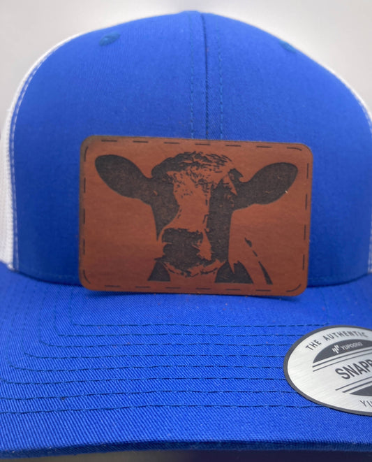 Cow Head Leatherette Hat Patch