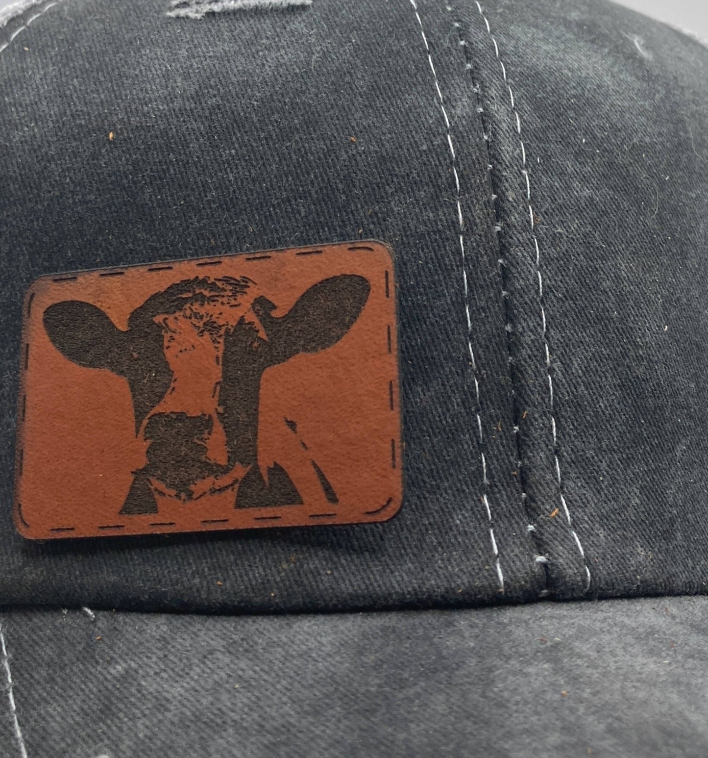 Cow Small Leatherette Hat Patch