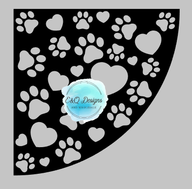 Paw Prints with Hearts Sleeve Template