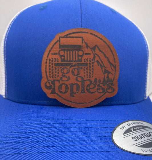 Go Topless Leatherette Hat Patch