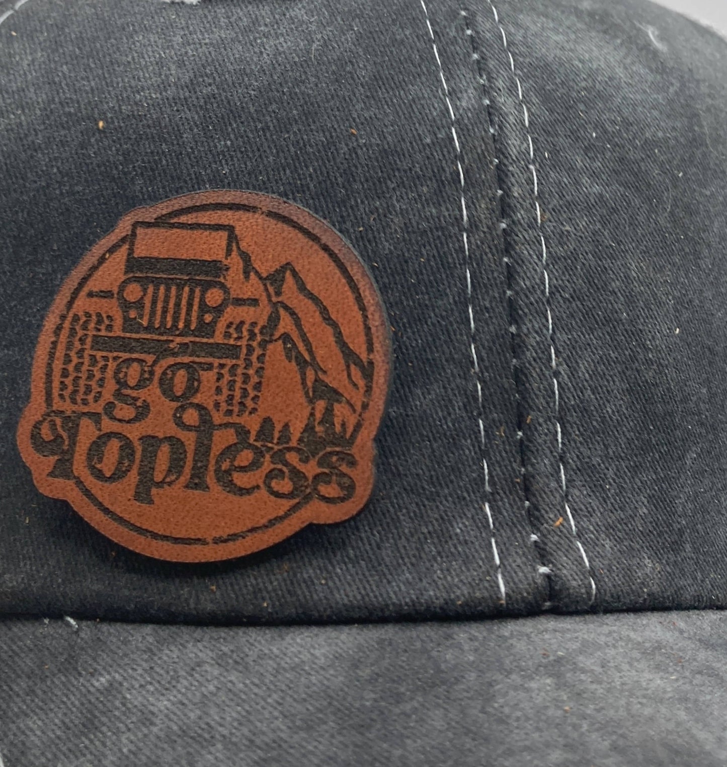 Go Topless Small Leatherette Hat Patch