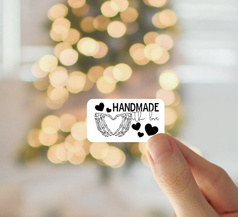Handmade with Love Skelton Hands Thermal Sticker Set