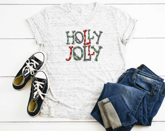 Holly Jolly Muted Colors Sublimation Transfer