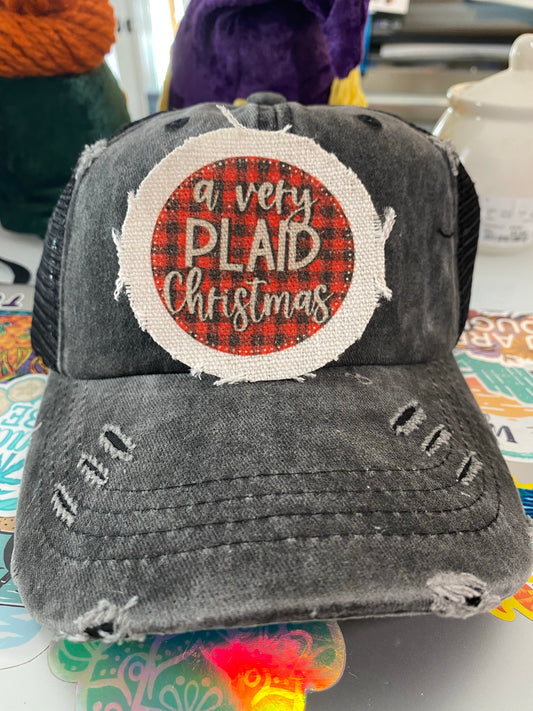A Very Plaid Christmas Red Hat Patch