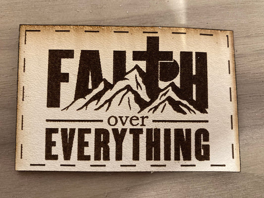 Faith over Everything Leatherette Hat Patch