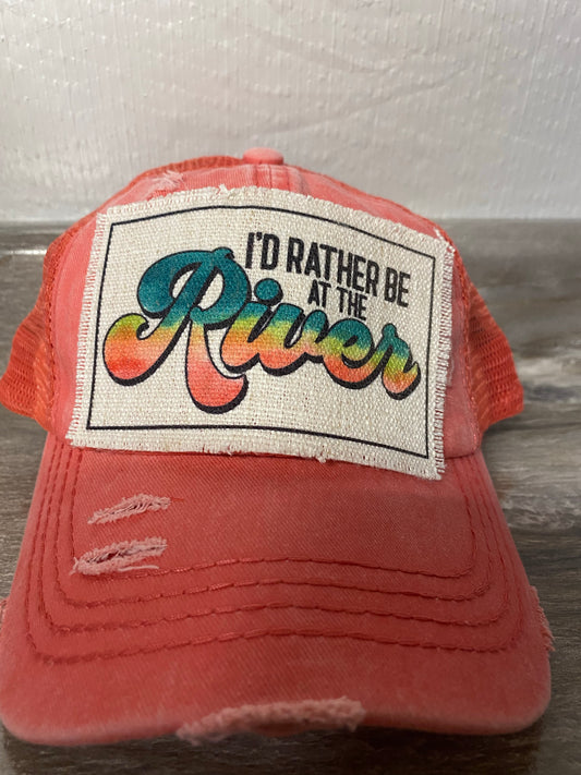 I'd Rather Be At The River Hat Patch