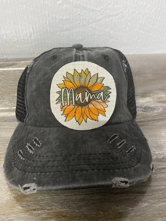 Mama Sunflower Hat Patch