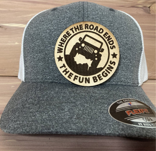 Road Ends Leatherette Hat Patch