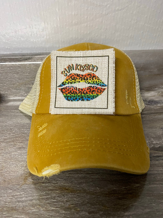 Sun Kissed Leopard Lips Hat Patch