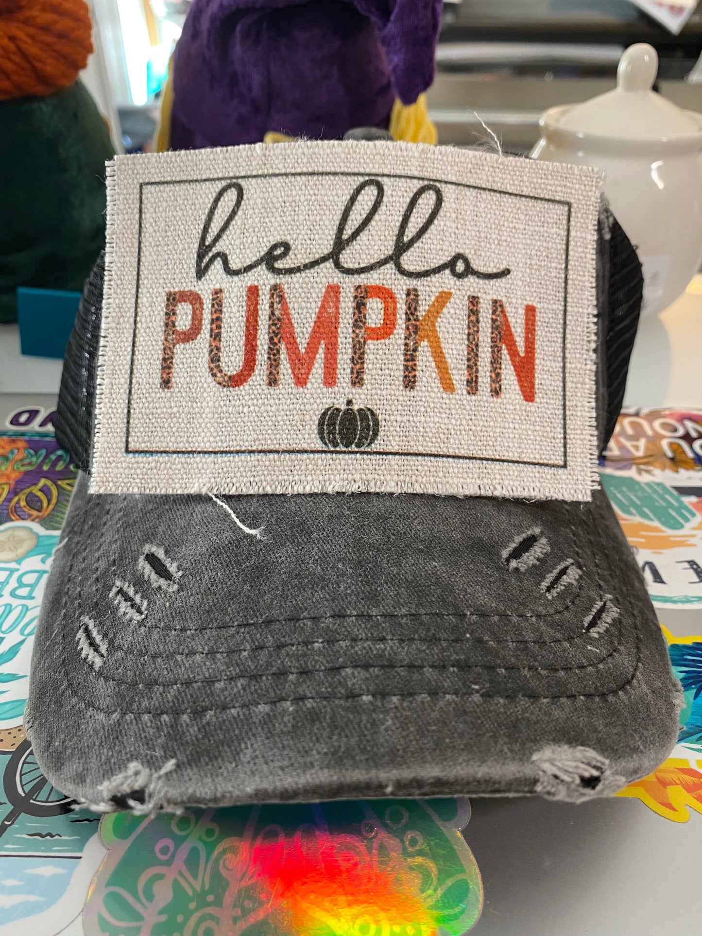 Hello Pumpkin Hat Patch