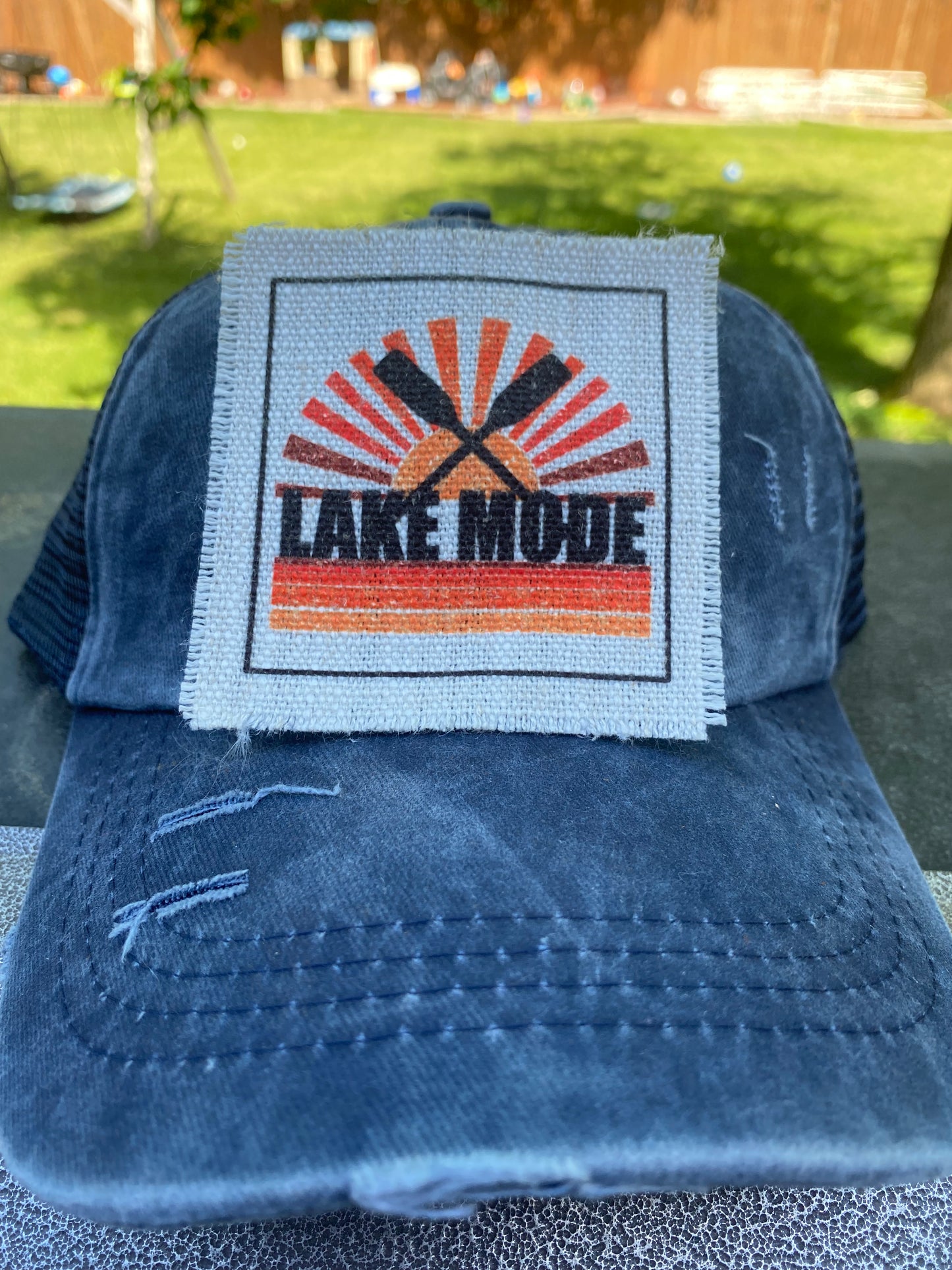 Lake Mode Sunset Rainbow Hat Patch