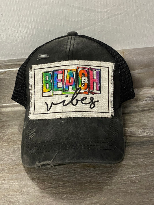 Beach Vibes Block Tie Dye Hat Patch