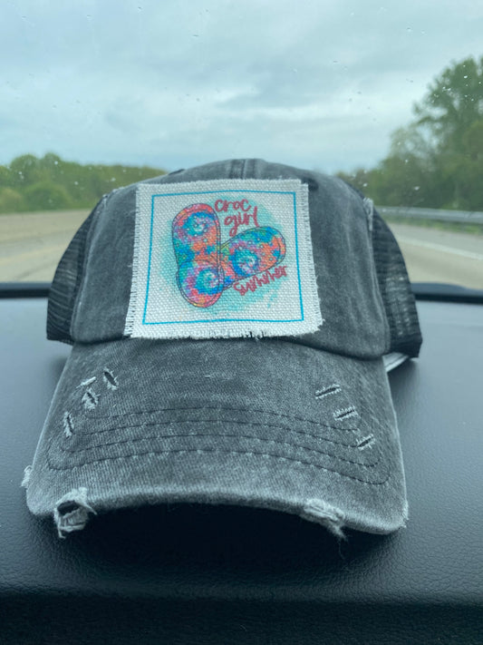 Croc Girl Hat Patch