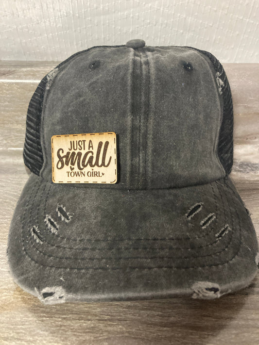 Just a Small Town Girl Small Leatherette Hat Patch
