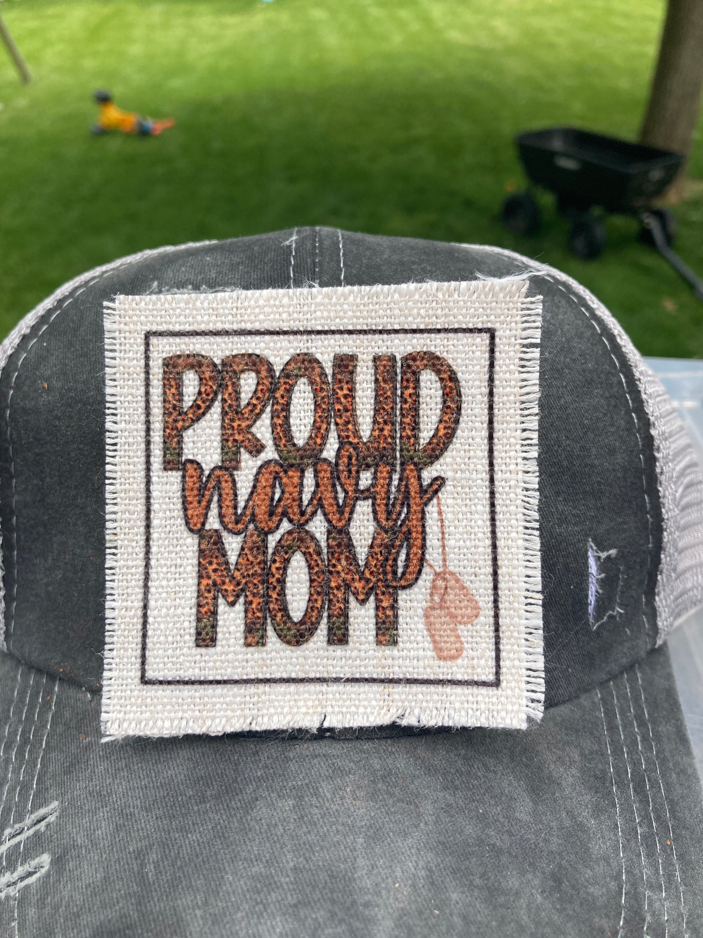 Proud Navy Mom Hat Patch