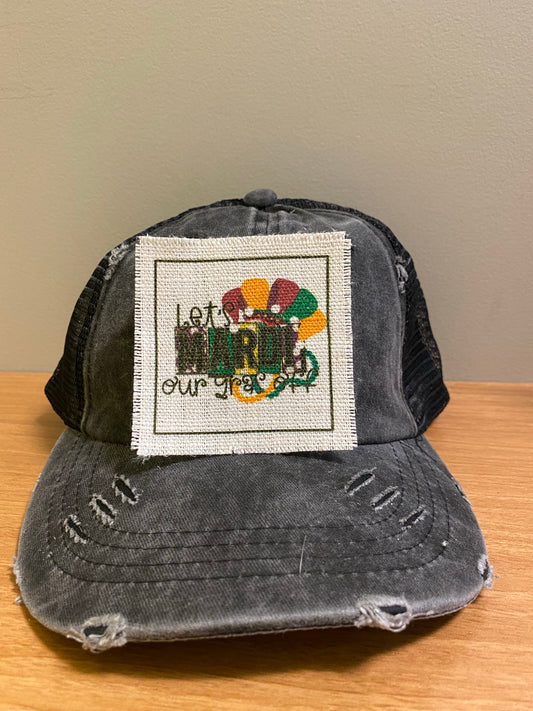 Let's Mardi Hat Patch