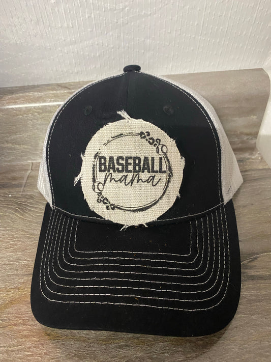 Baseball Mama Leopard Circle Hat Patch