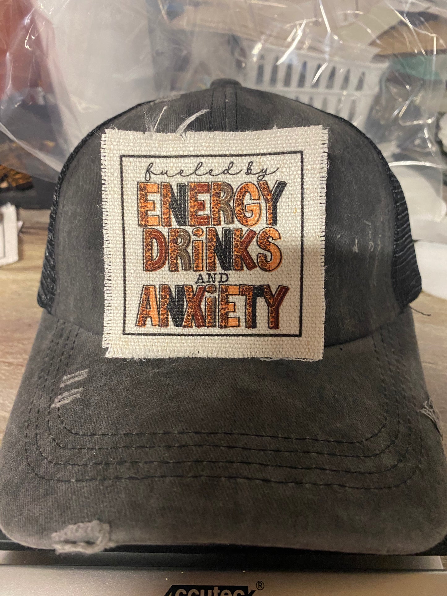 Fueled By Energy Drinks and Anxiety Hat Patch