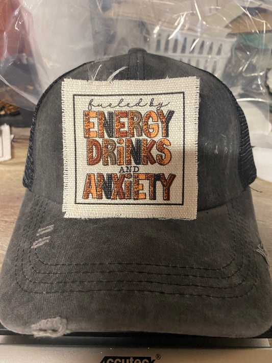 Fueled By Energy Drinks and Anxiety Hat Patch